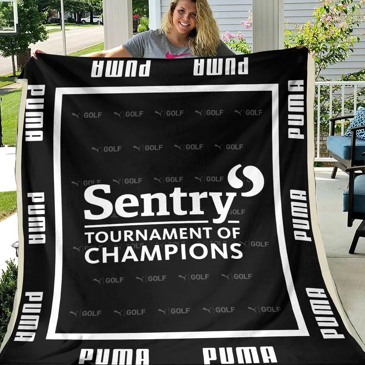 Sentry Tournament of Champions Tournament PUMA Golf Brand Exclusive Logo All Over Prints BLSTC221024A01PUMBLK - Blanket