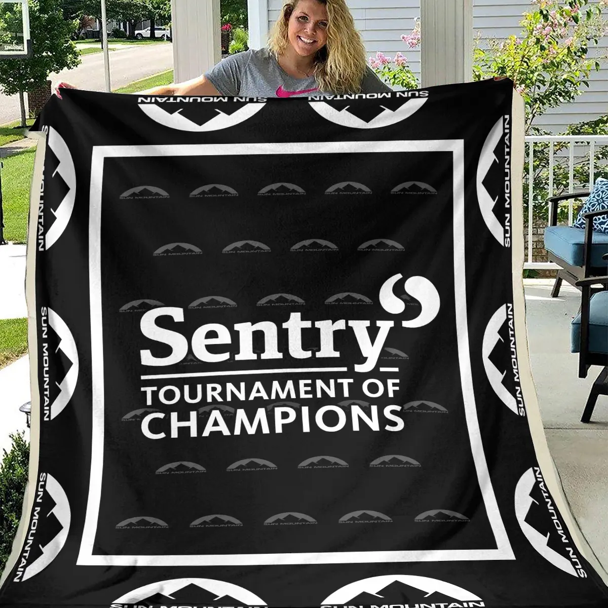 Sentry Tournament of Champions Tournament Sun Mountain Brand Exclusive Logo All Over Prints BLSTC221024A01SMBLK - Blanket