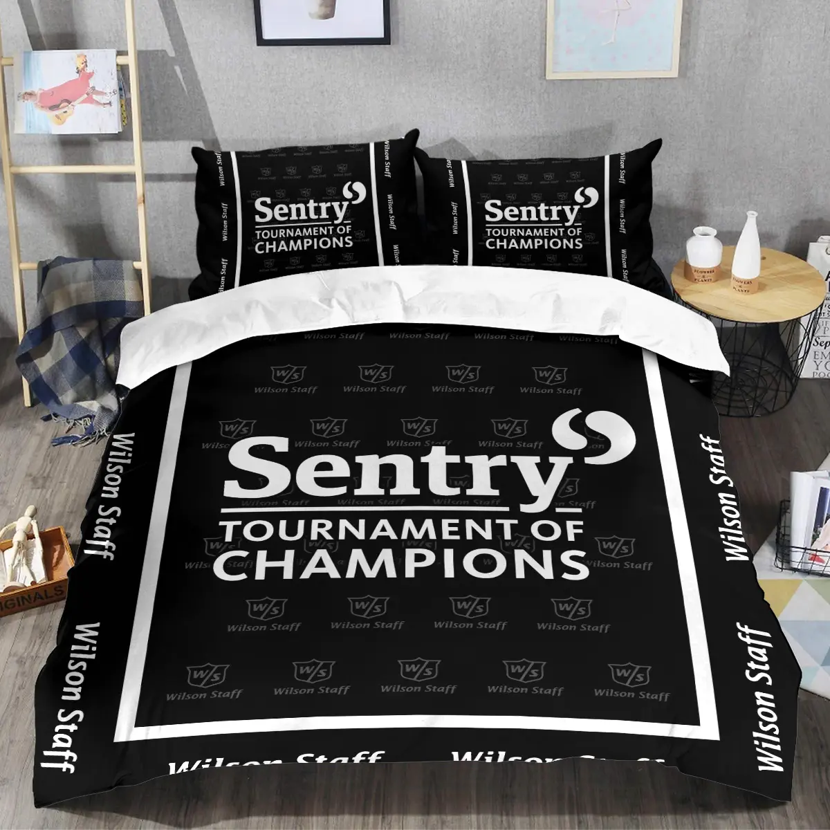 Sentry Tournament of Champions Tournament Wilson Staff Brand Exclusive Logo All Over Prints BLSTC221024A01WSSJT - Bedding Set