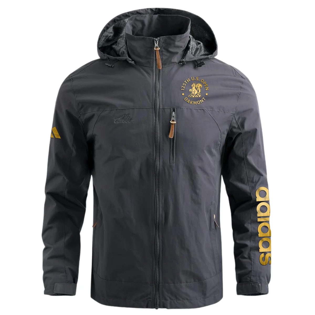 Special Release Adidas 125th U.S. Open Oakmont Waterproof Outdoor Jacket QTUSG231024A1AD - Gray