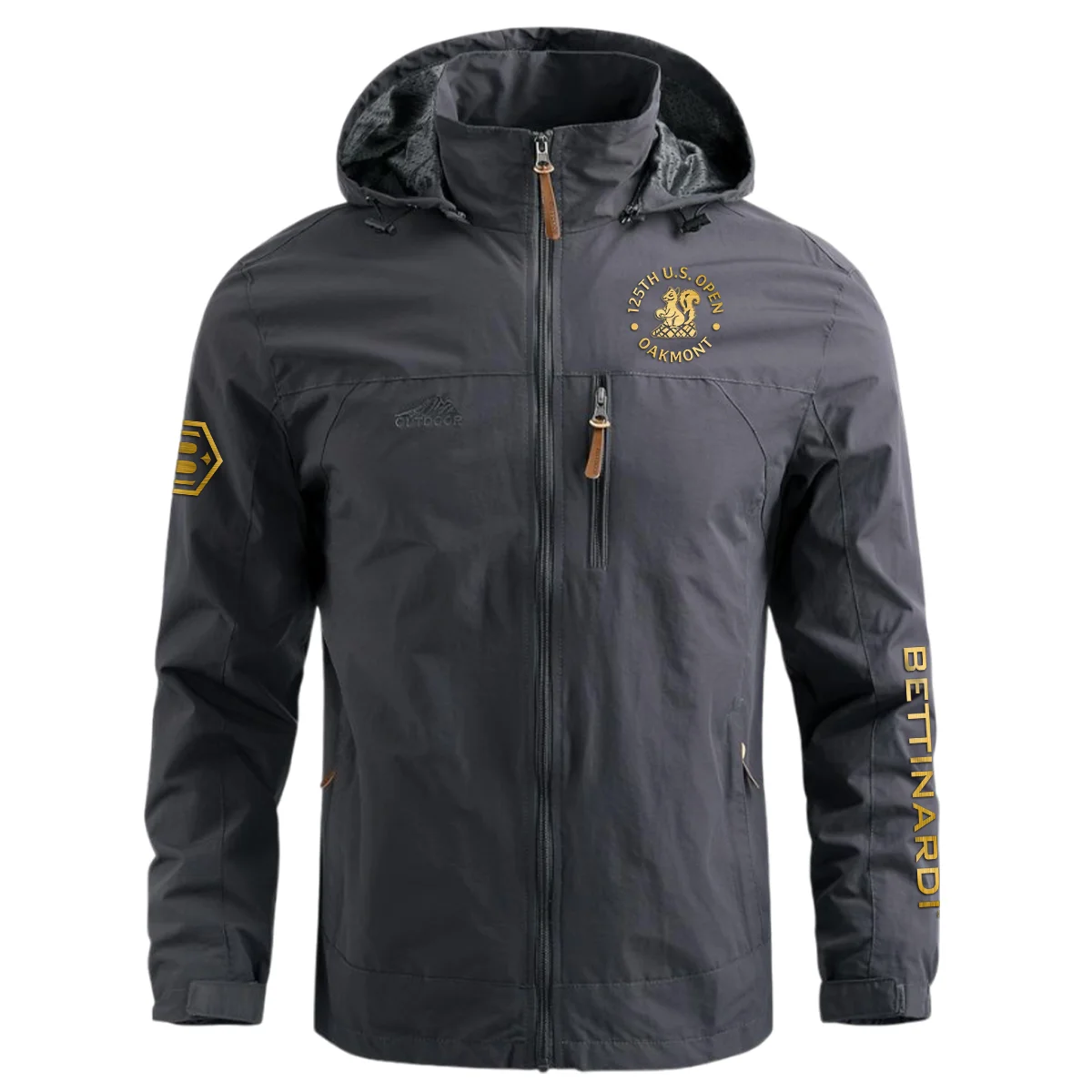 Special Release Bettinardi Golf 125th U.S. Open Oakmont Waterproof Outdoor Jacket QTUSG231024A1BG - Gray