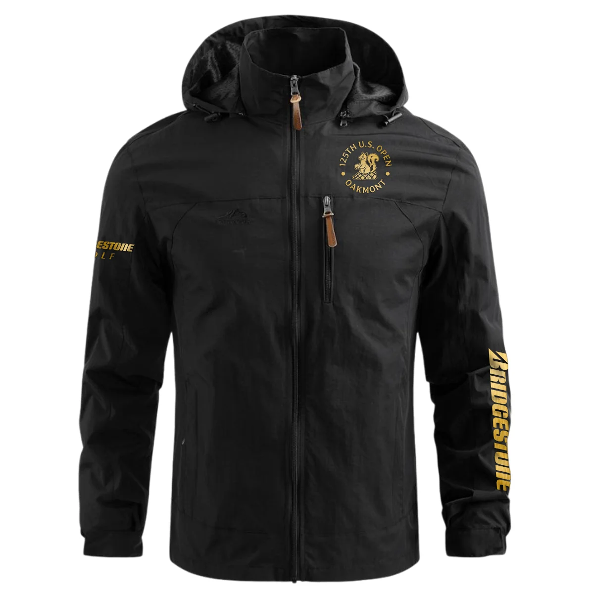 Special Release Bridgestone Golf 125th U.S. Open Oakmont Waterproof Outdoor Jacket QTUSG231024A1BR - Black