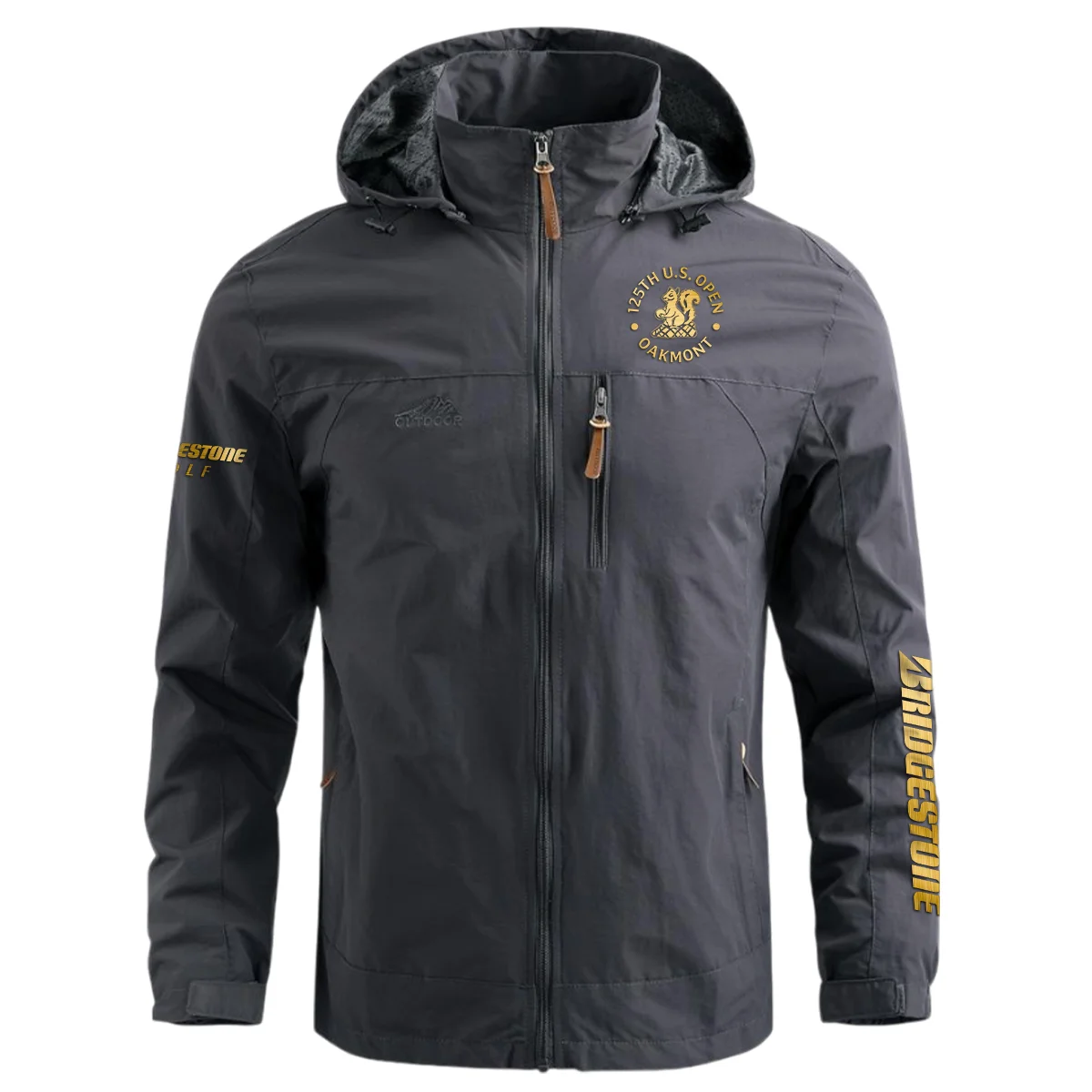 Special Release Bridgestone Golf 125th U.S. Open Oakmont Waterproof Outdoor Jacket QTUSG231024A1BR - Gray