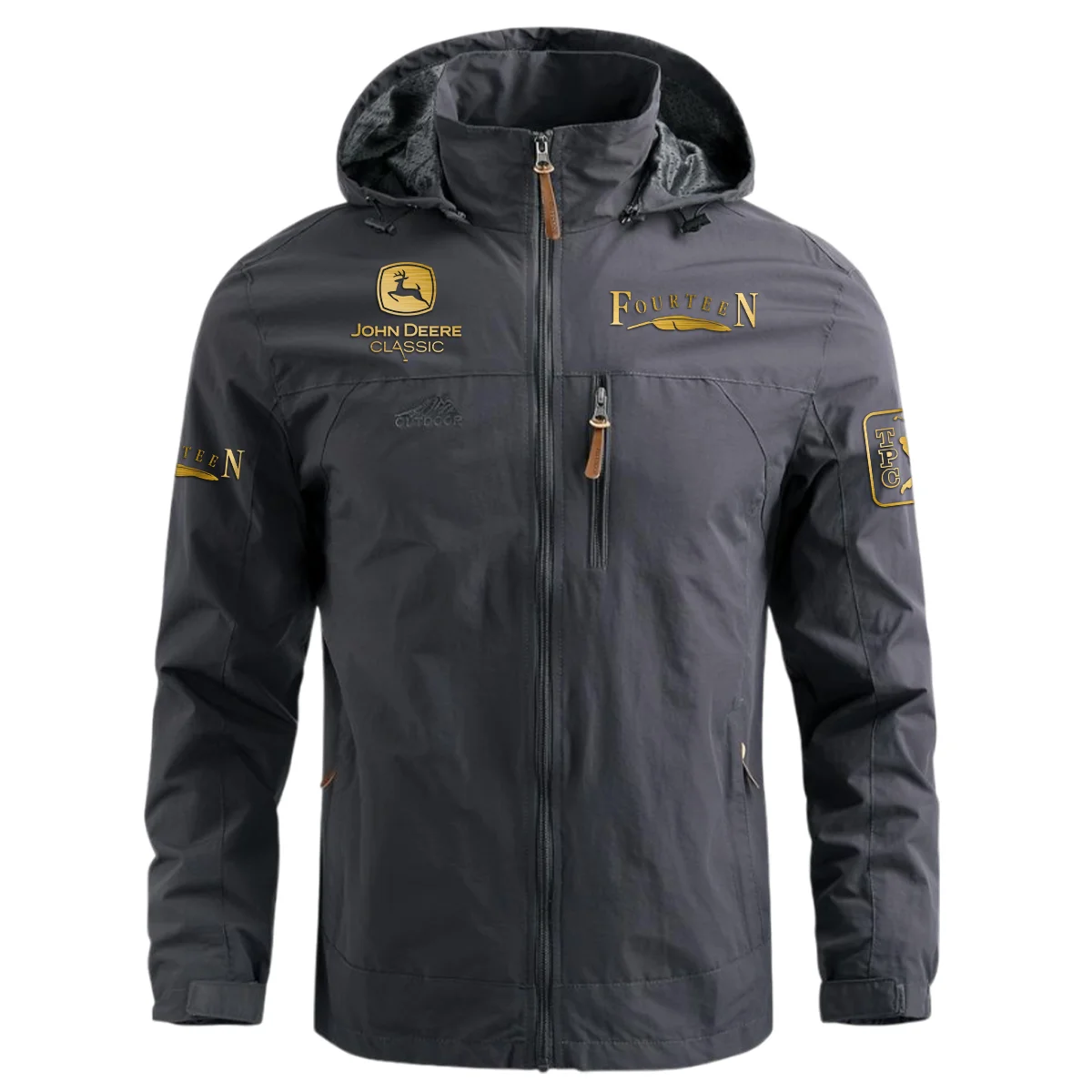 Special Release Fourteen Golf John Deere Classic Waterproof Outdoor Jacket QTJD231024A01FG - Gray