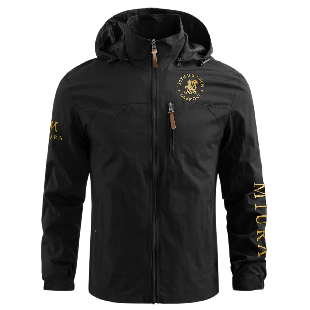 Special Release Miura Golf 125th U.S. Open Oakmont Waterproof Outdoor Jacket QTUSG231024A1MG - Black