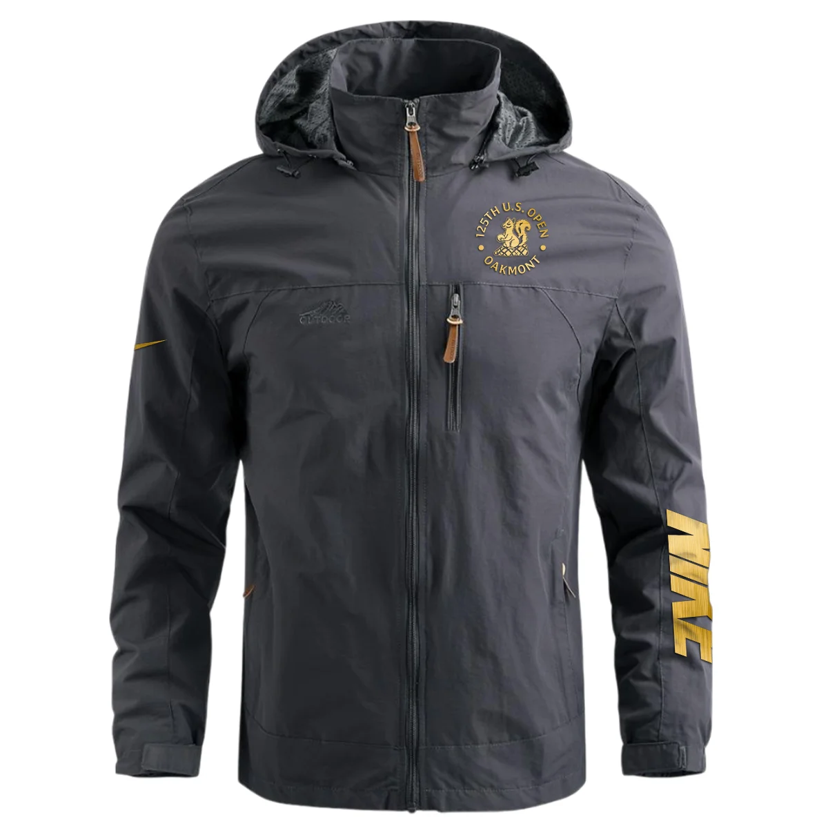 Special Release Nike 125th U.S. Open Oakmont Waterproof Outdoor Jacket QTUSG231024A1NK - Gray