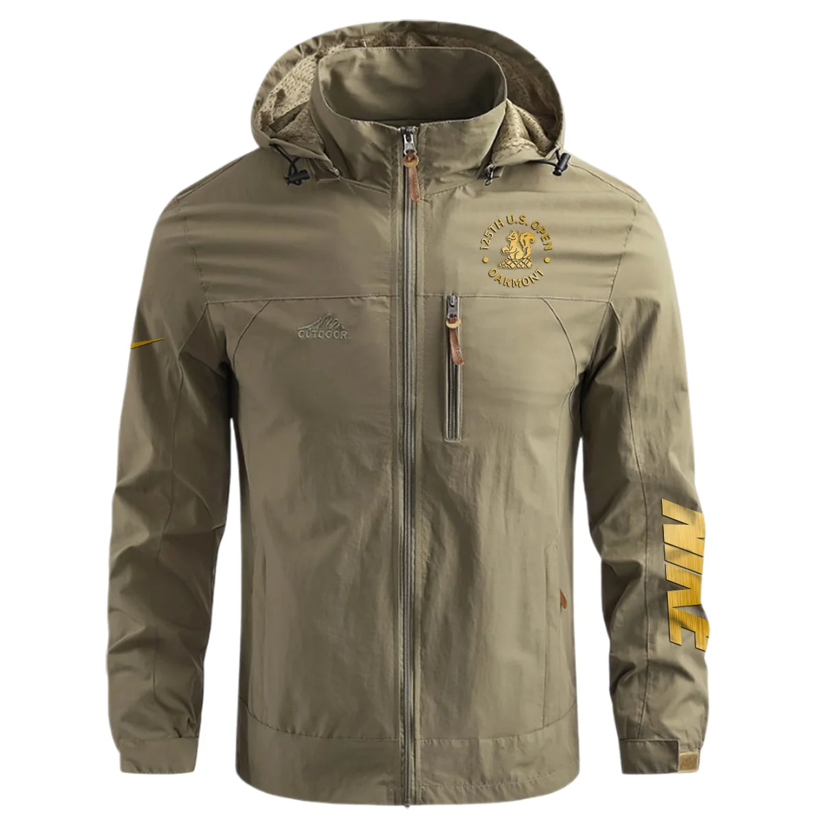 Special Release Nike 125th U.S. Open Oakmont Waterproof Outdoor Jacket QTUSG231024A1NK - Khaki