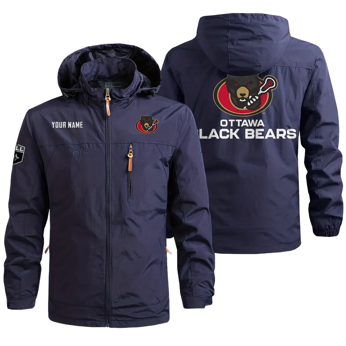 Special Release Ottawa Black Bears National Lacrosse League Waterproof Outdoor Jacket QTNLL080924A1OBB - Blue