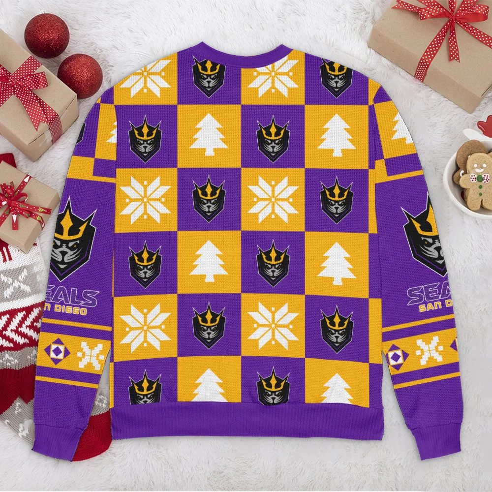 Special Release Ugly Sweater San Diego Seals National Lacrosse League All Over Prints Christmas Season HONLL190924SW01SD