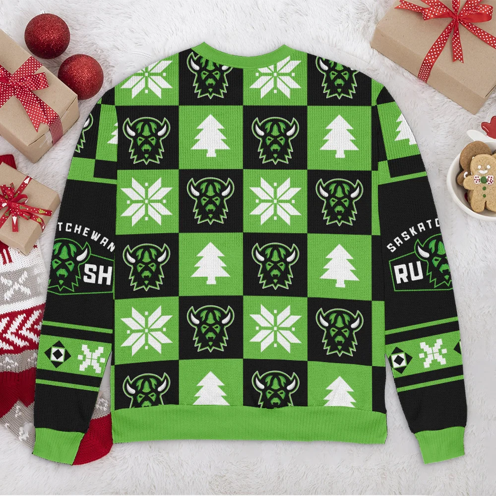 Special Release Ugly Sweater Saskatchewan Rush National Lacrosse League All Over Prints Christmas Season HONLL190924SW01SAS