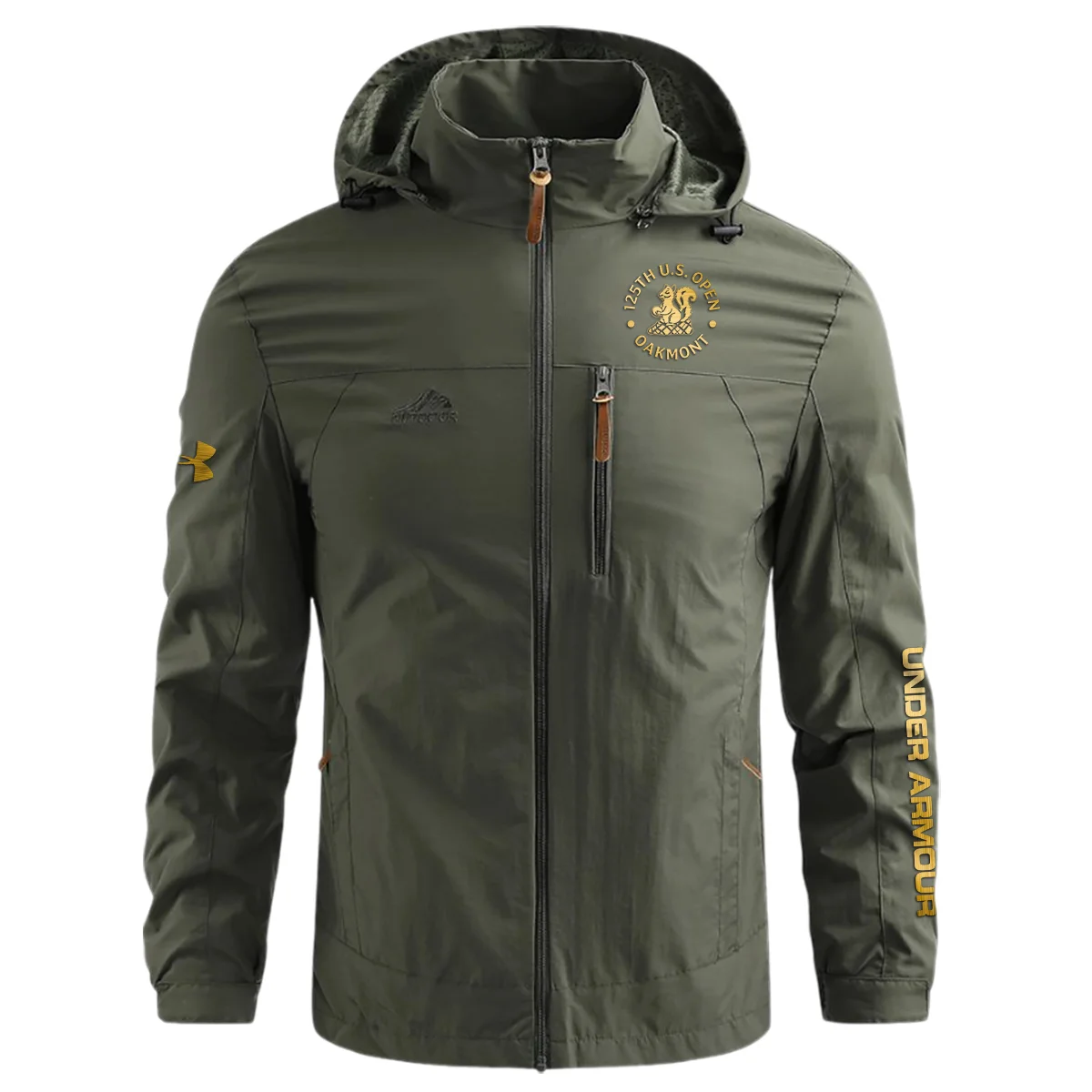 Special Release Under Armour 125th U.S. Open Oakmont Waterproof Outdoor Jacket QTUSG231024A1UA - Military Green