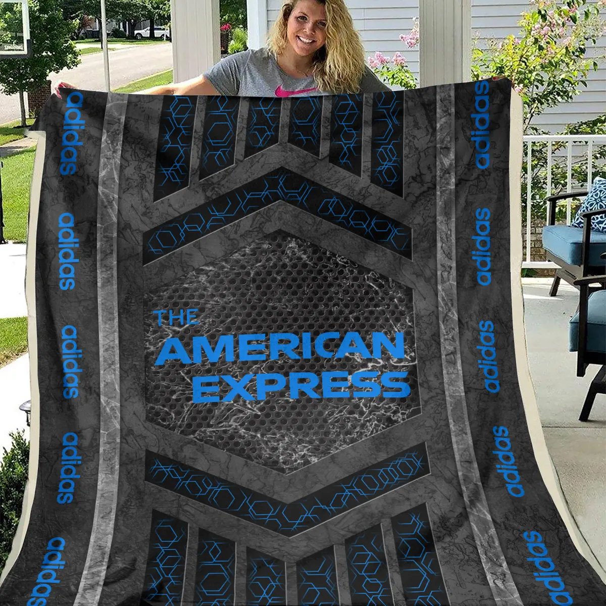 The American Express Golf Tournament Adidas Brand Exclusive Logo All Over Prints BLAEG231024A01ADBLK - Blanket