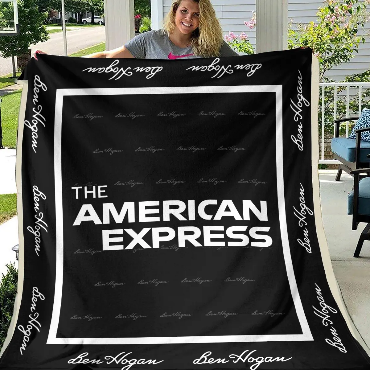 The American Express Golf Tournament Ben Hogan Brand Exclusive Logo All Over Prints BLAEG221024A01BHBLK - Blanket