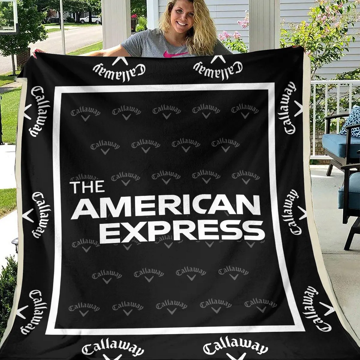 The American Express Golf Tournament Callaway Brand Exclusive Logo All Over Prints BLAEG221024A01CLWBLK - Blanket