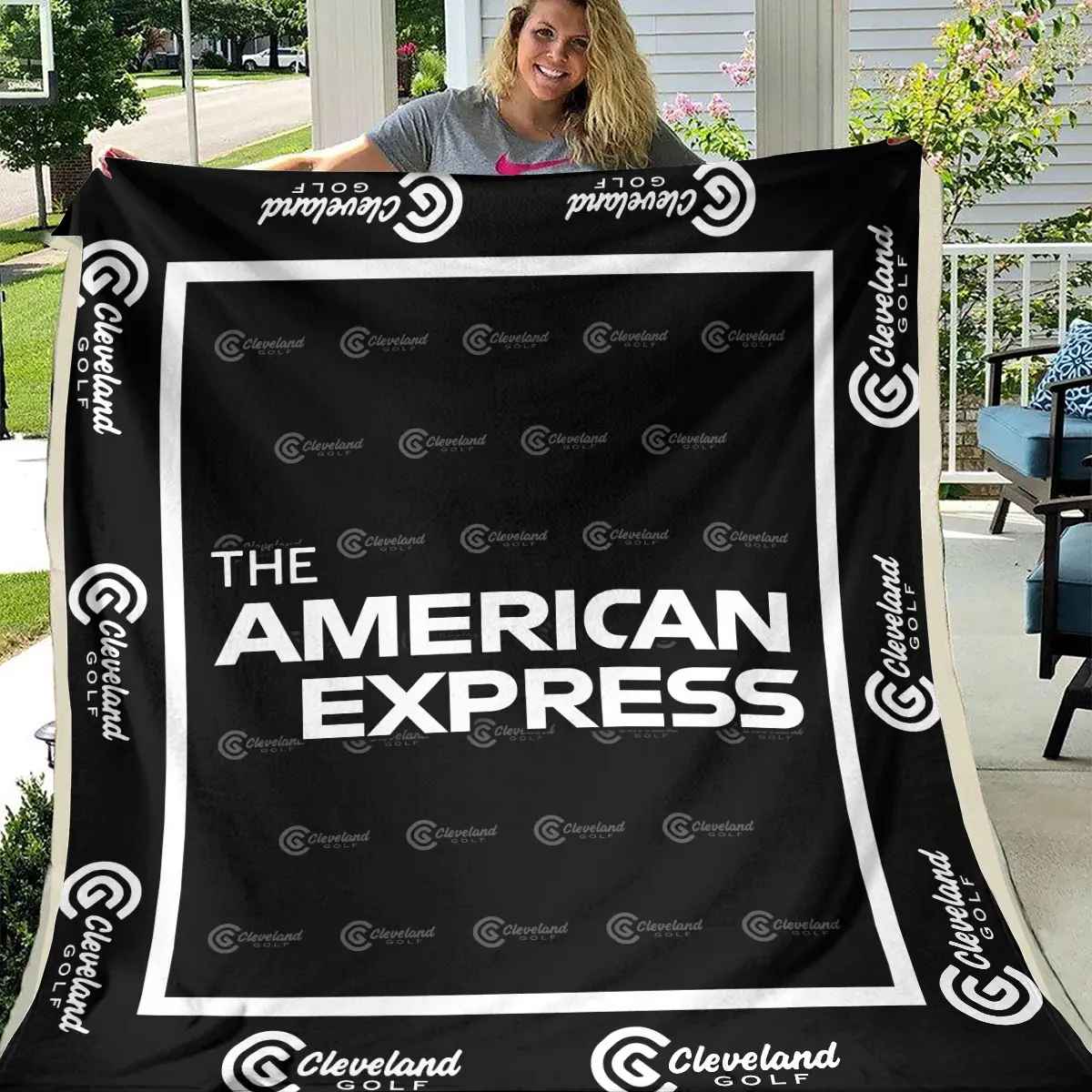 The American Express Golf Tournament Cleveland Golf Brand Exclusive Logo All Over Prints BLAEG221024A01CLBLK - Blanket