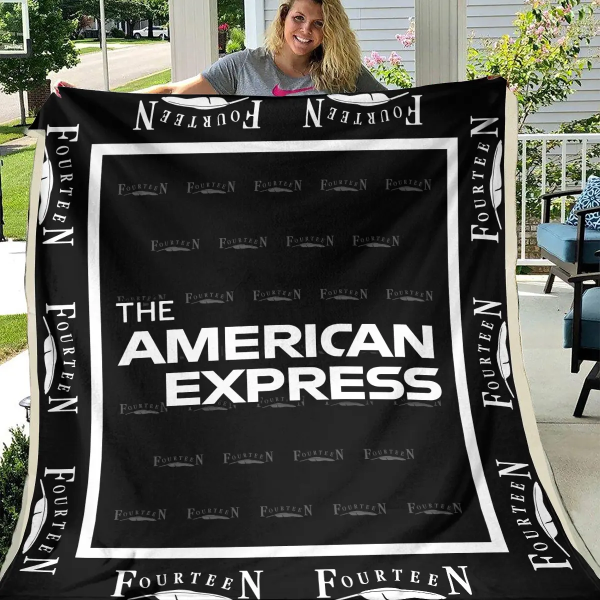 The American Express Golf Tournament Fourteen Golf Brand Exclusive Logo All Over Prints BLAEG221024A01FGBLK - Blanket