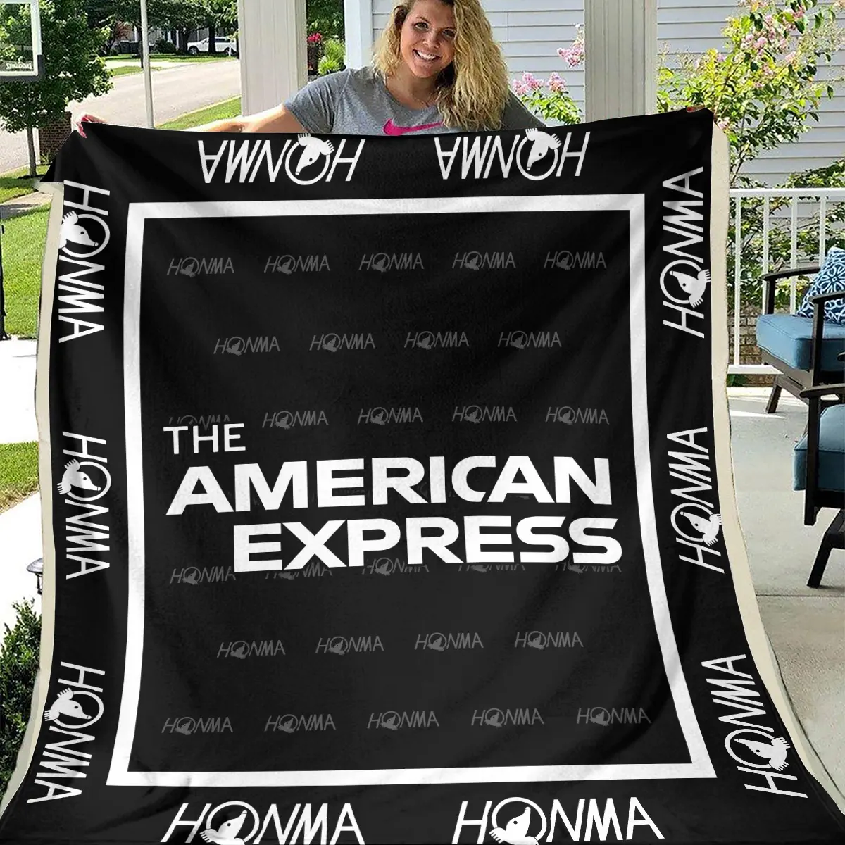 The American Express Golf Tournament Honma Brand Exclusive Logo All Over Prints BLAEG221024A01HOBLK - Blanket