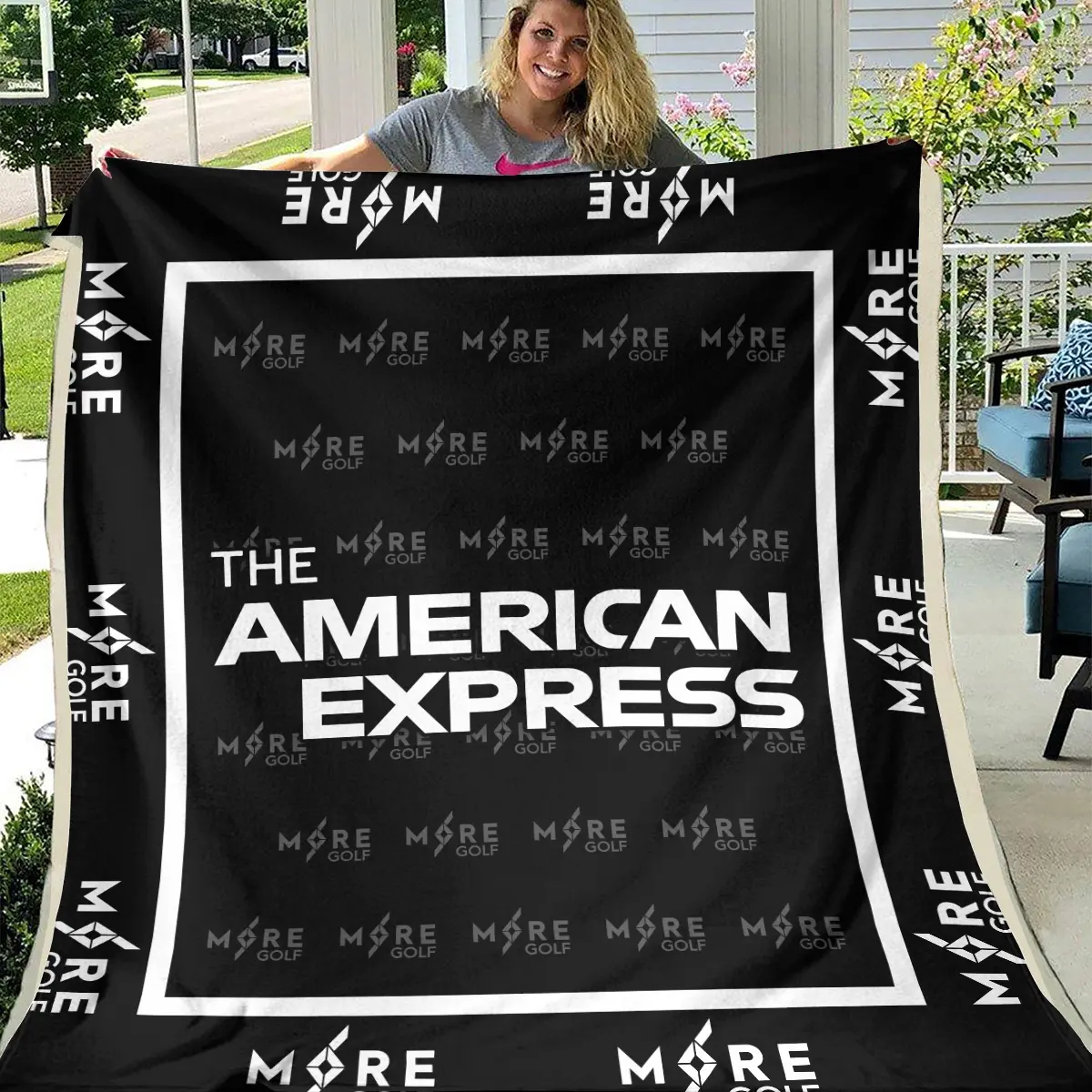 The American Express Golf Tournament More Golf Brand Exclusive Logo All Over Prints BLAEG221024A01MORBLK - Blanket