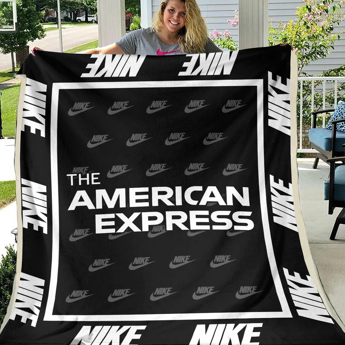 The American Express Golf Tournament Nike Brand Exclusive Logo All Over Prints BLAEG221024A01NKBLK - Blanket