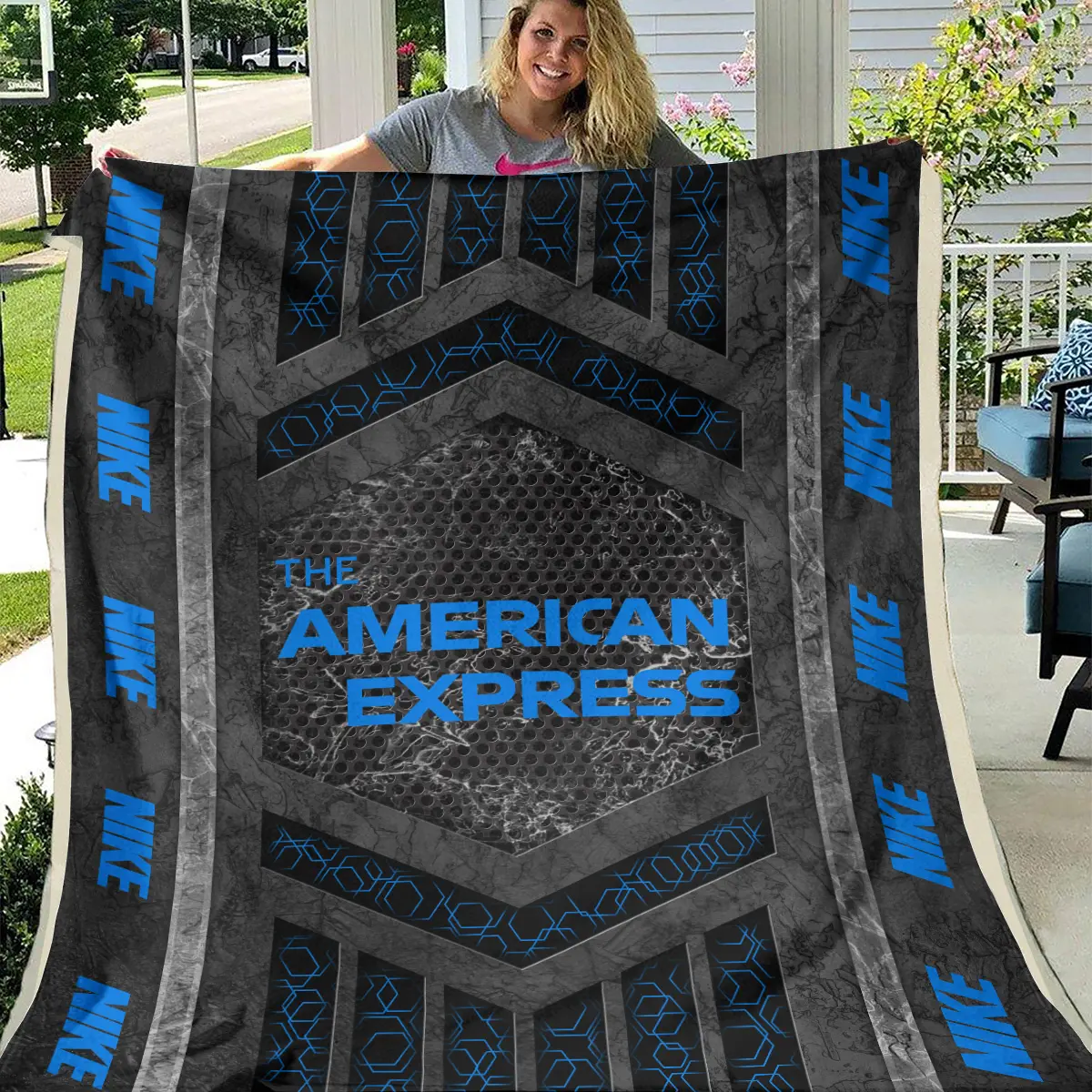 The American Express Golf Tournament Nike Brand Exclusive Logo All Over Prints BLAEG231024A01NKBLK - Blanket