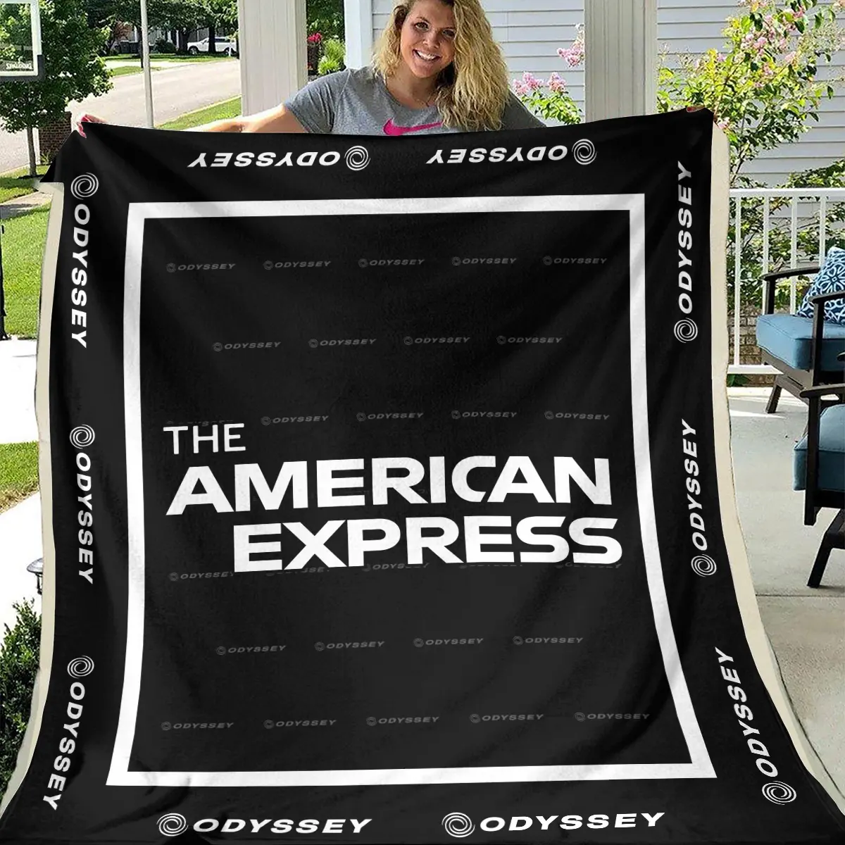 The American Express Golf Tournament Odyssey Brand Exclusive Logo All Over Prints BLAEG221024A01ODBLK - Blanket