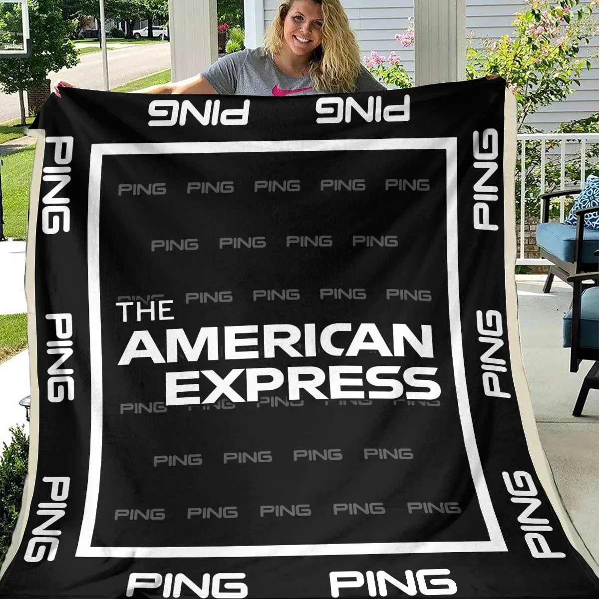 The American Express Golf Tournament Ping Brand Exclusive Logo All Over Prints BLAEG221024A01PIBLK - Blanket