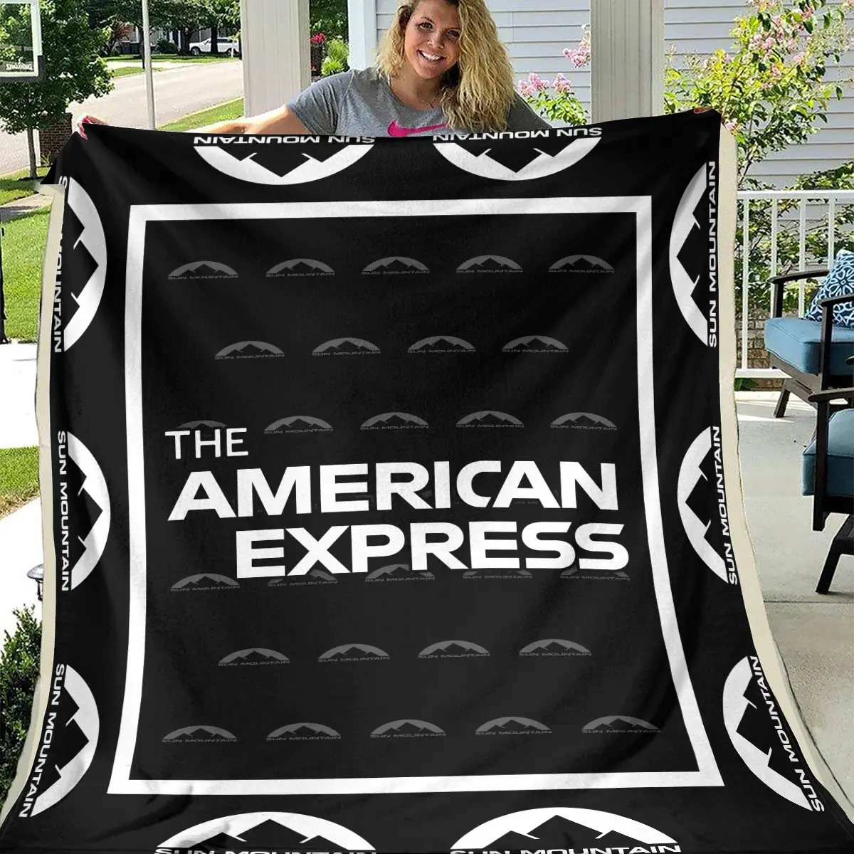 The American Express Golf Tournament Sun Mountain Brand Exclusive Logo All Over Prints BLAEG221024A01SMBLK - Blanket