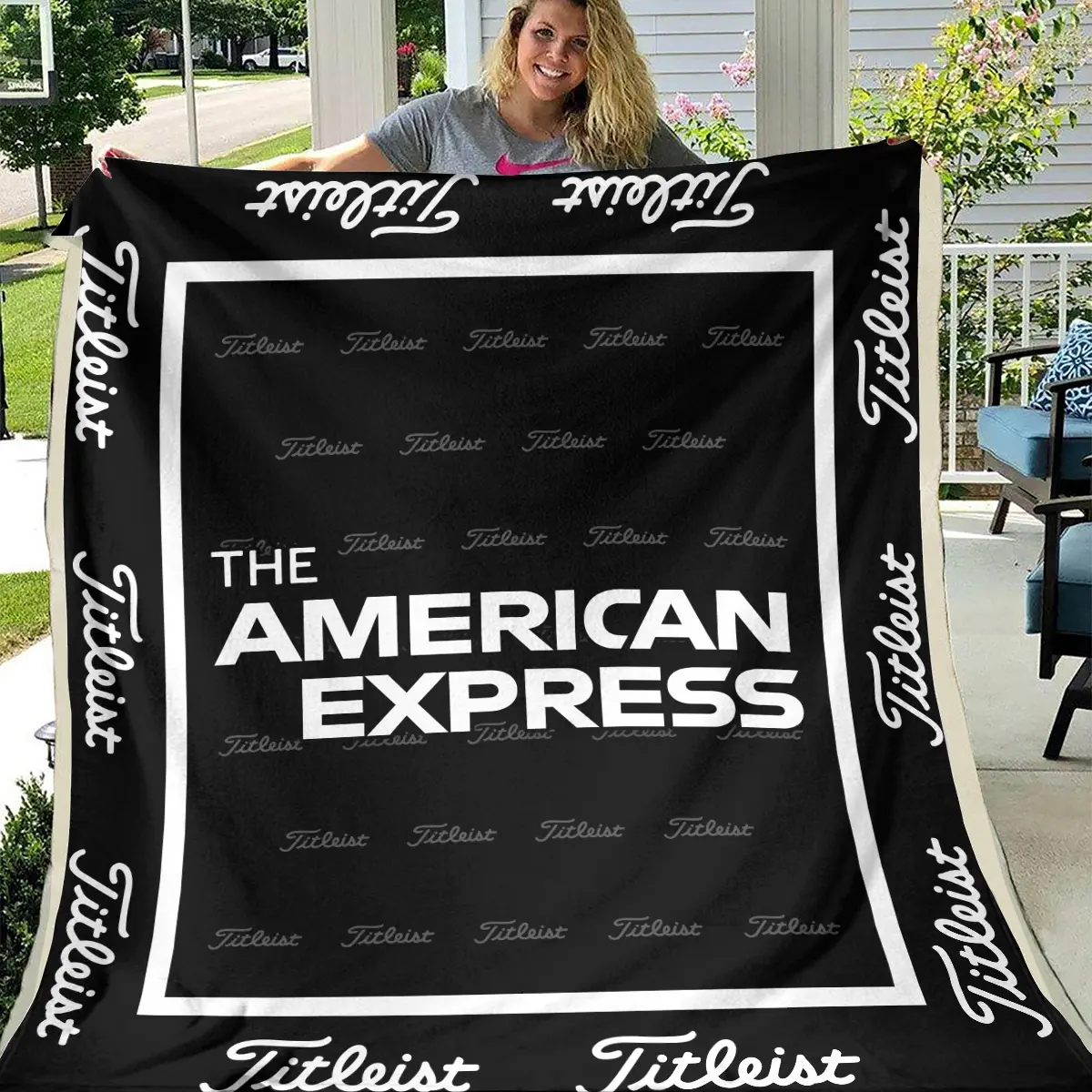 The American Express Golf Tournament Titleist Brand Exclusive Logo All Over Prints BLAEG221024A01TLBLK - Blanket