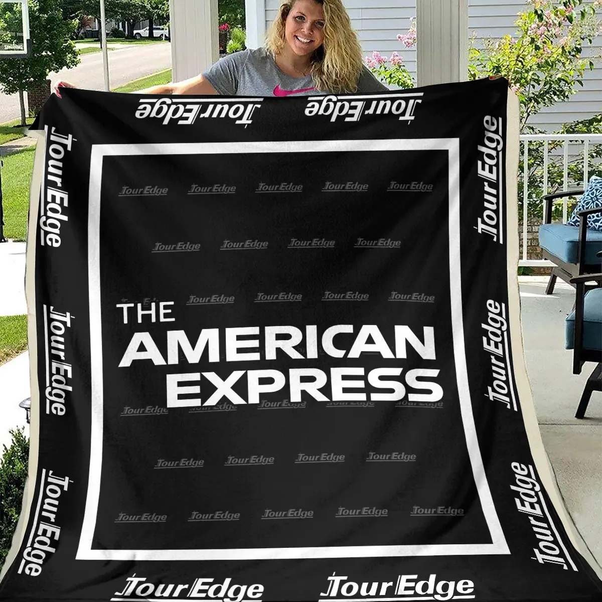 The American Express Golf Tournament Tour Edge Brand Exclusive Logo All Over Prints BLAEG221024A01TEBLK - Blanket