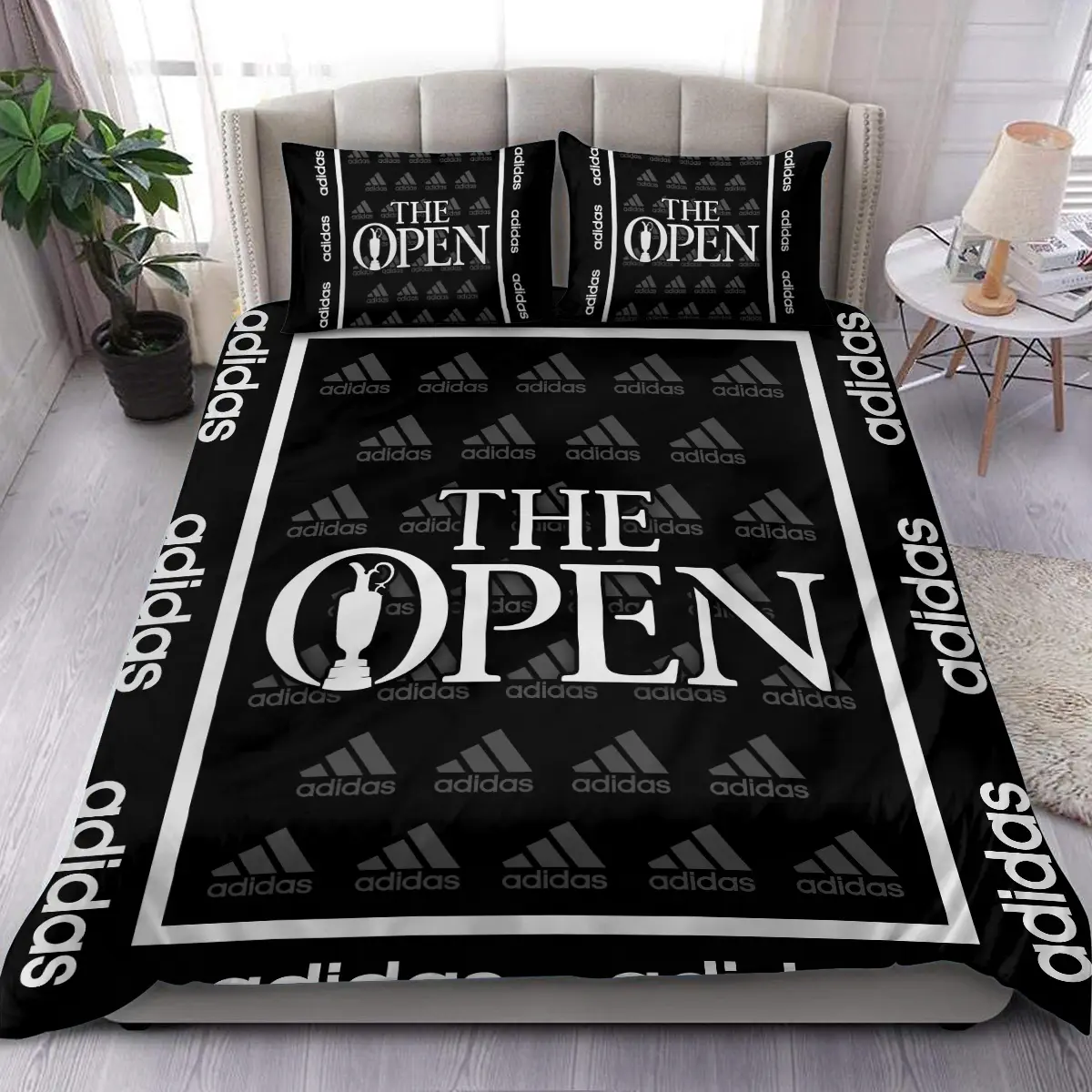 125th U.S. Open Tournament Adidas Brand Exclusive Logo All Over Prints BL125221024A01ADBLK - Blanket