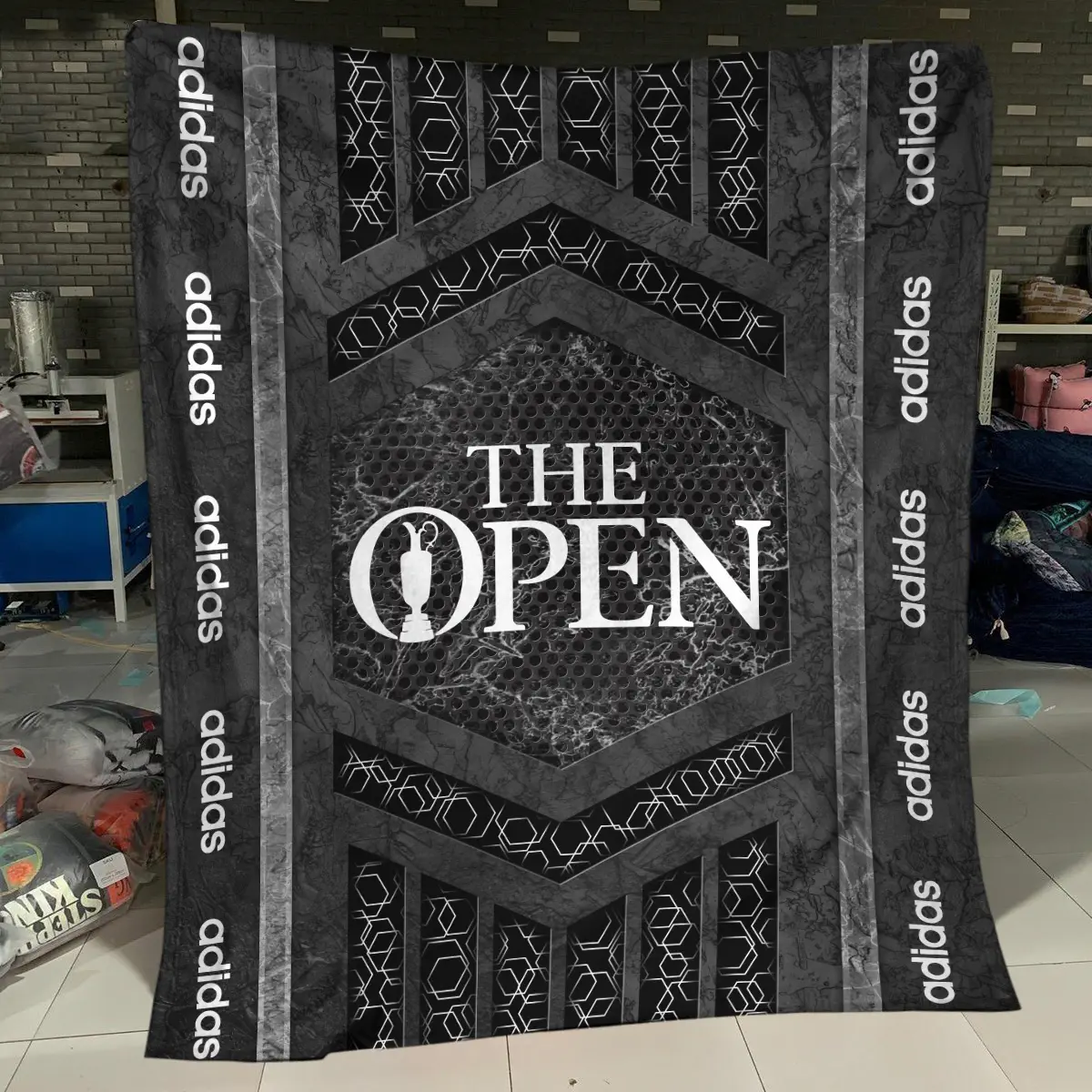 125th U.S. Open Tournament Adidas Brand Exclusive Logo All Over Prints BL125231024A01ADBLK - Blanket