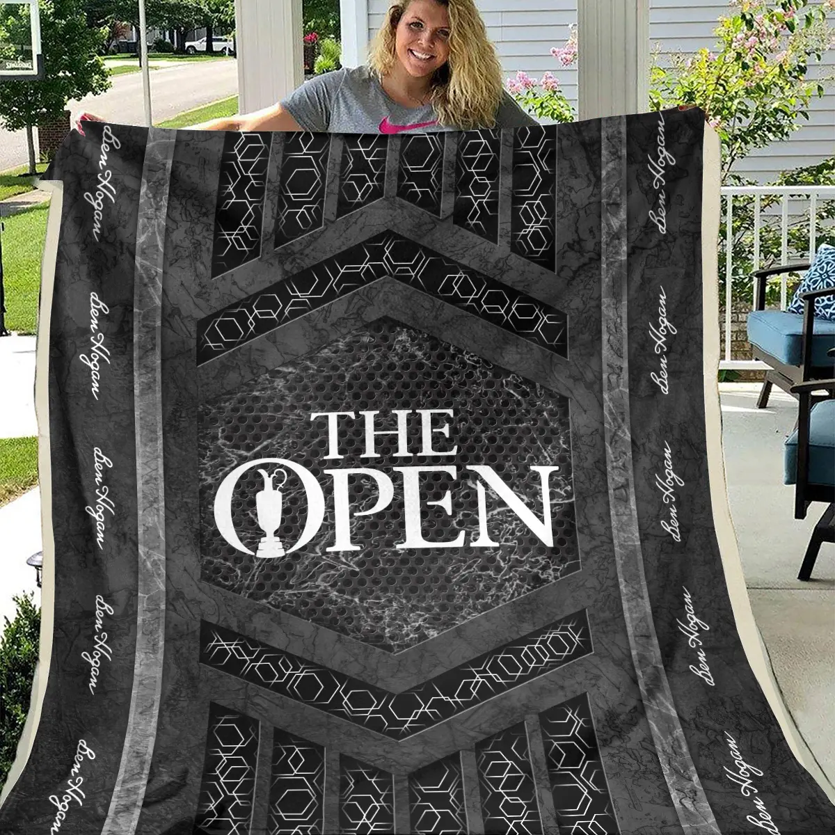 The Open Championship Tournament Ben Hogan Brand Exclusive Logo All Over Prints BLTOC231024A01BHBLK - Blanket