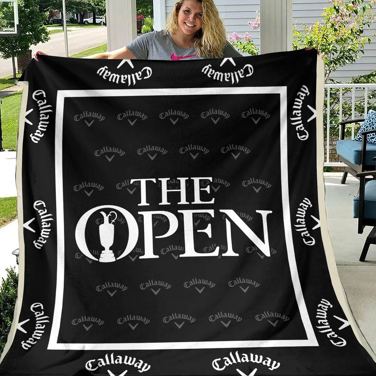 The Open Championship Tournament Callaway Brand Exclusive Logo All Over Prints BLTOC221024A01CLWBLK - Blanket