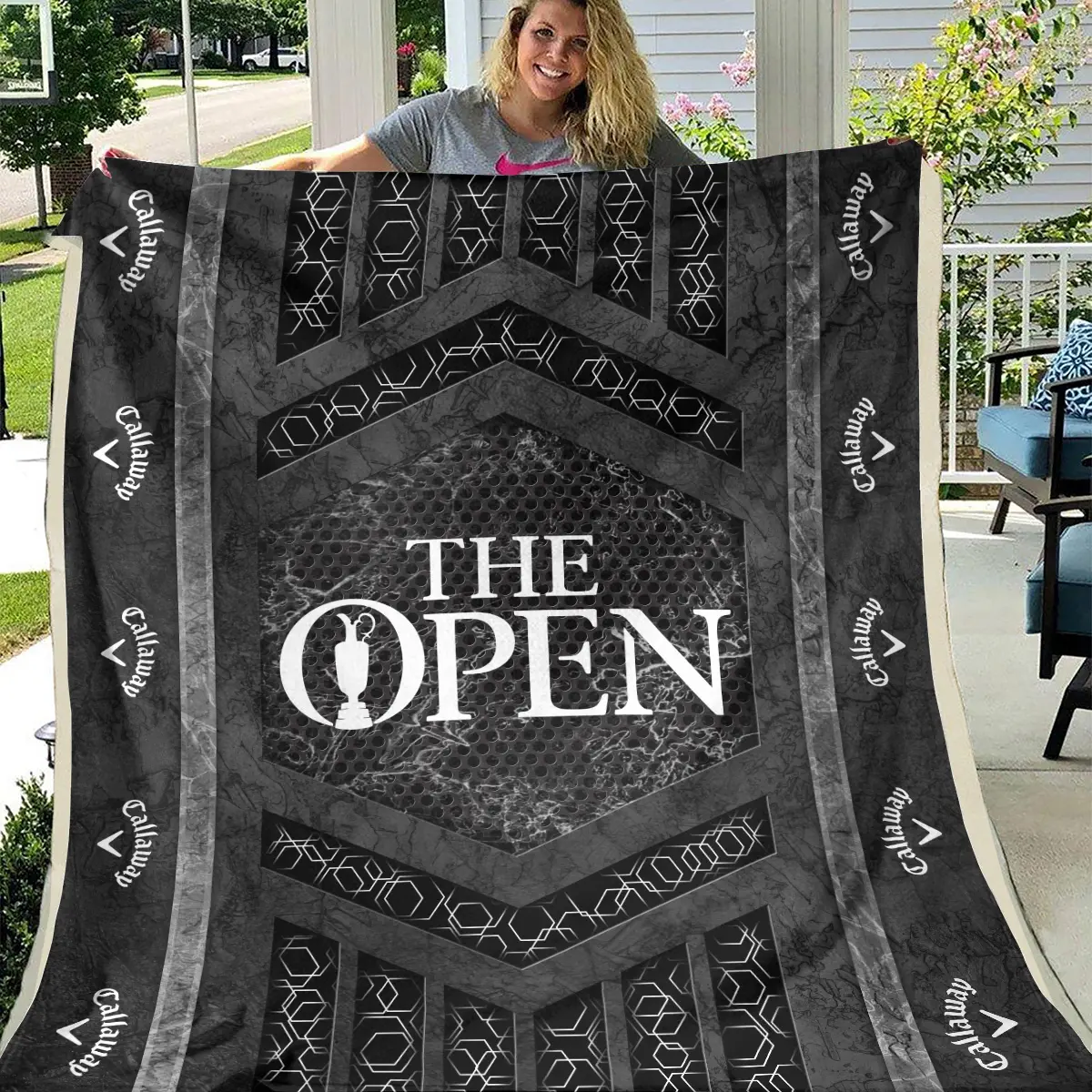 The Open Championship Tournament Callaway Brand Exclusive Logo All Over Prints BLTOC231024A01CLWBLK - Blanket