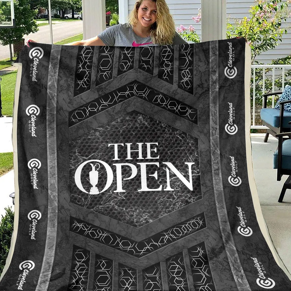 The Open Championship Tournament Cleveland Golf Brand Exclusive Logo All Over Prints BLTOC231024A01CLBLK - Blanket