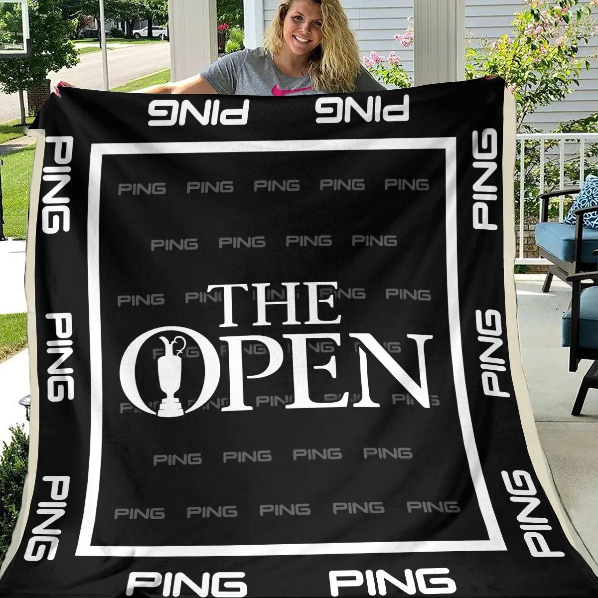 The Open Championship Tournament Ping Brand Exclusive Logo All Over Prints BLTOC221024A01PIBLK - Blanket