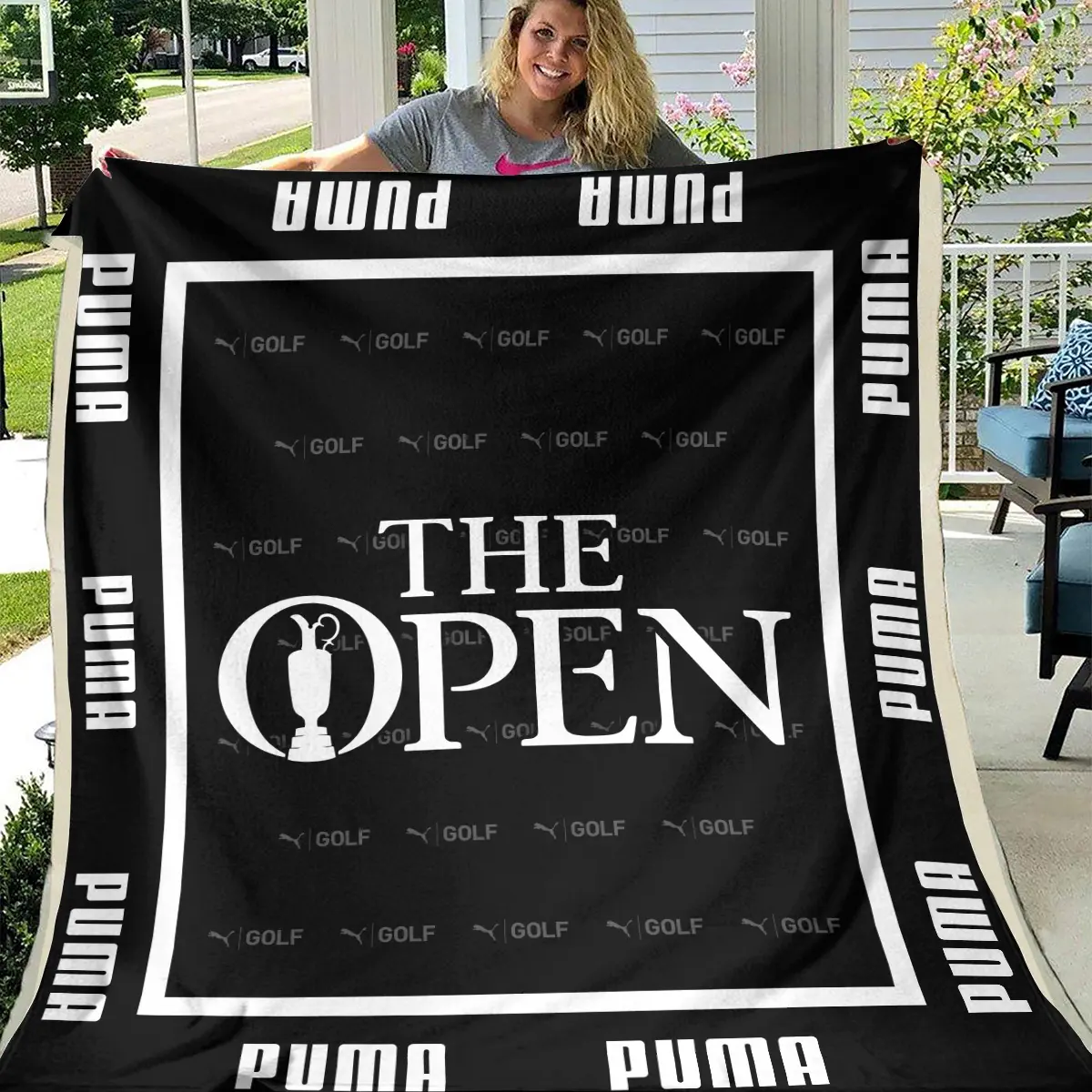 The Open Championship Tournament PUMA Golf Brand Exclusive Logo All Over Prints BLTOC221024A01PUMBLK - Blanket