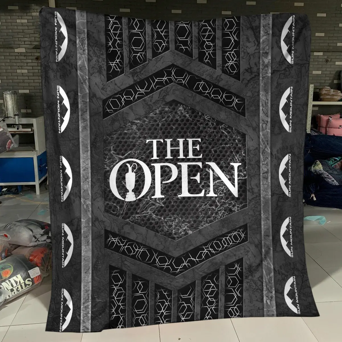 The Open Championship Tournament Sun Mountain Brand Exclusive Logo All Over Prints BLTOC231024A01SMBLK - Blanket