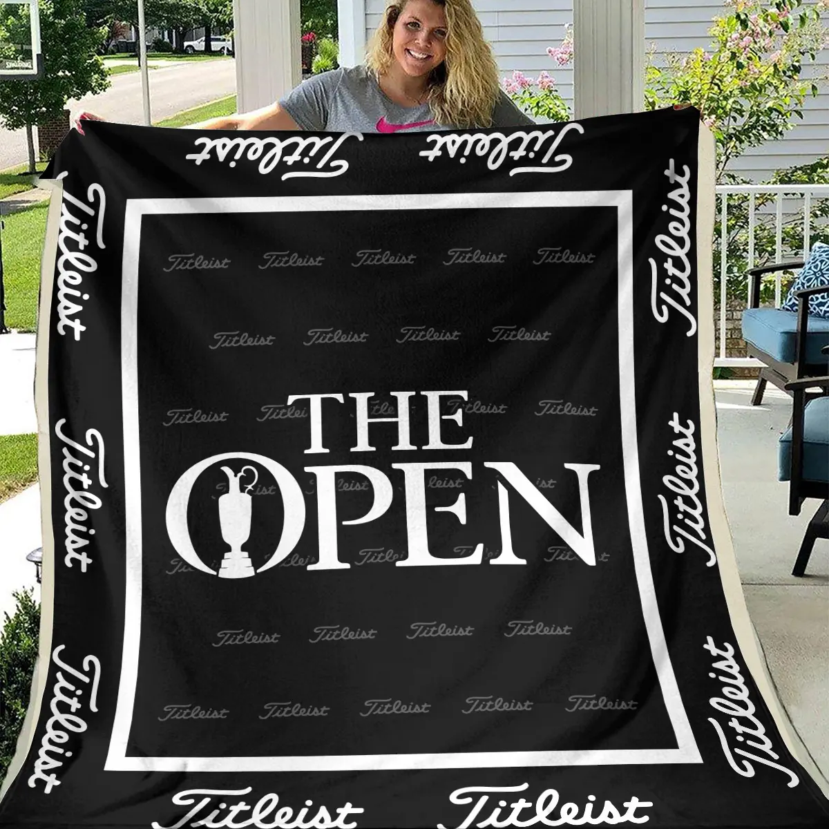 The Open Championship Tournament Titleist Brand Exclusive Logo All Over Prints BLTOC221024A01TLBLK - Blanket