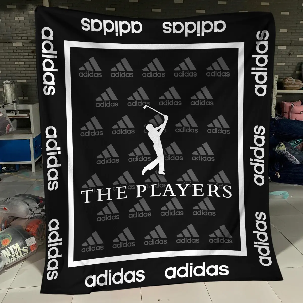 The Players Championship Tournament Adidas Brand Exclusive Logo All Over Prints BLTPS221024A01ADBLK - Blanket