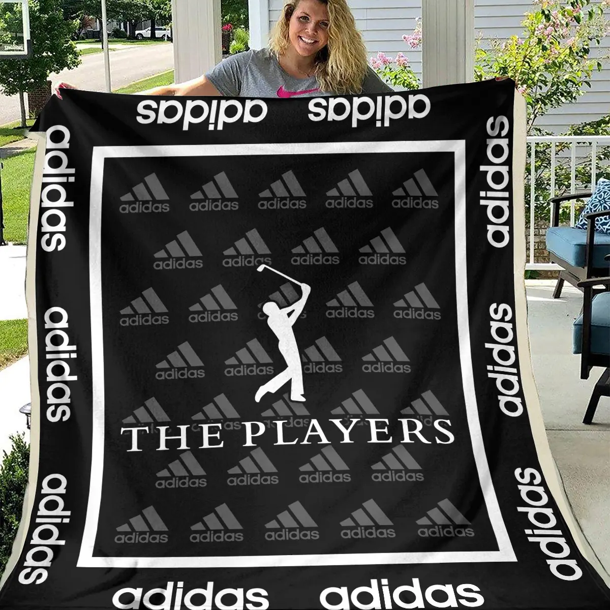 The Players Championship Tournament Adidas Brand Exclusive Logo All Over Prints BLTPS221024A01ADBLK - Blanket