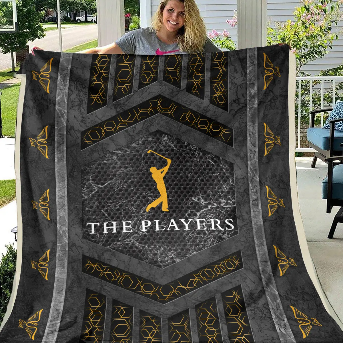 The Players Championship Tournament Edel Golf Brand Exclusive Logo All Over Prints BLTPS231024A01EGBLK - Blanket