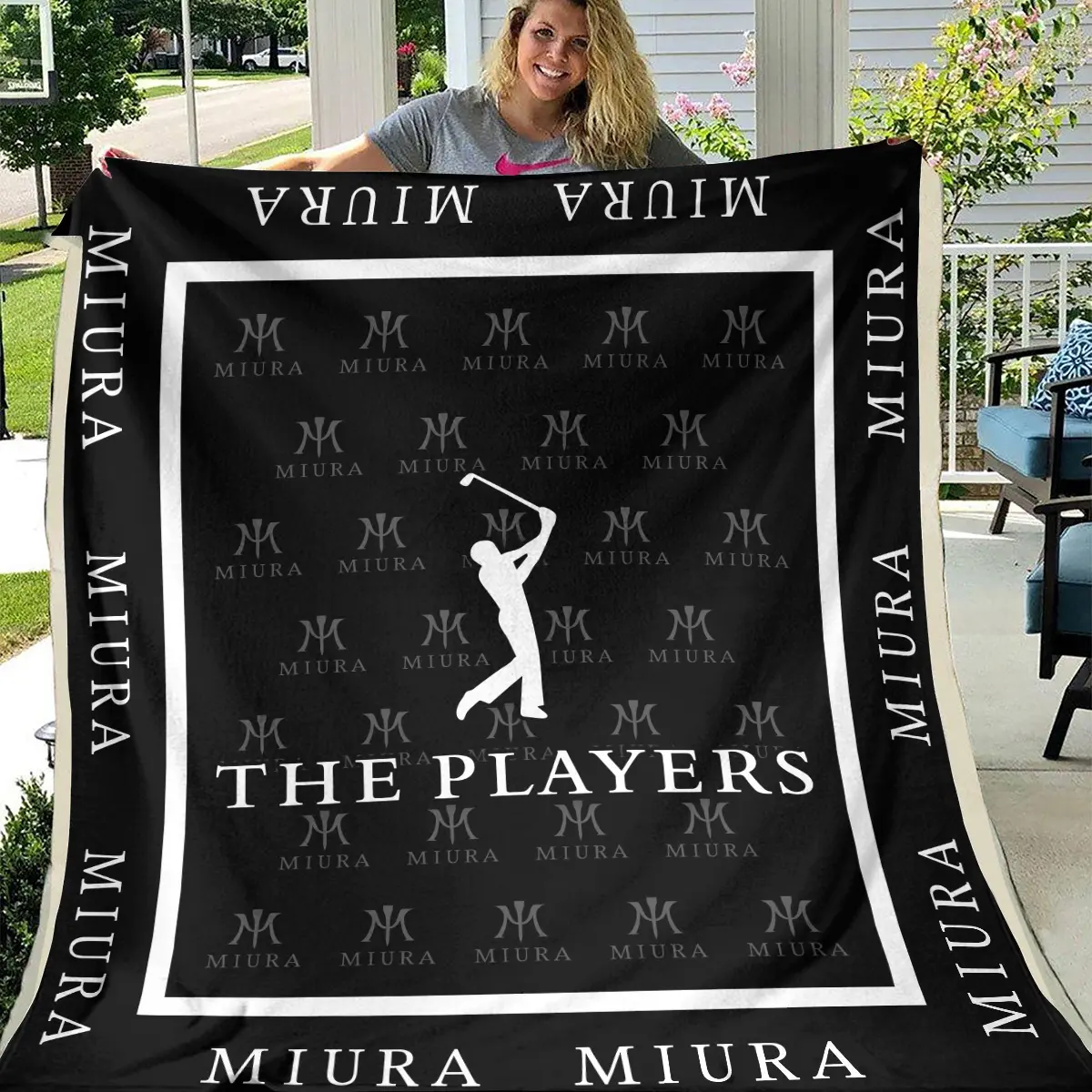 The Players Championship Tournament Miura Golf Brand Exclusive Logo All Over Prints BLTPS221024A01MGBLK - Blanket