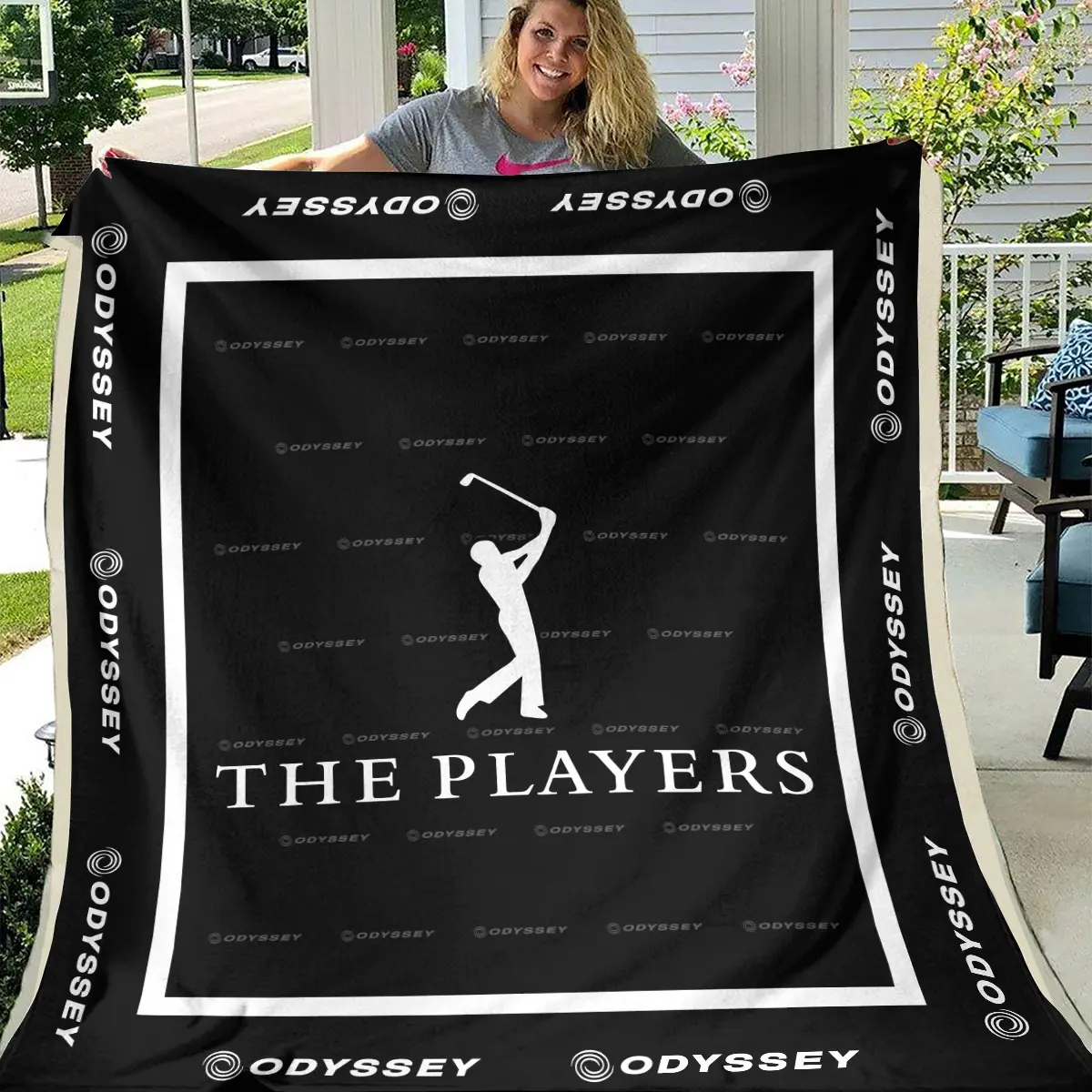 The Players Championship Tournament Odyssey Brand Exclusive Logo All Over Prints BLTPS221024A01ODBLK - Blanket