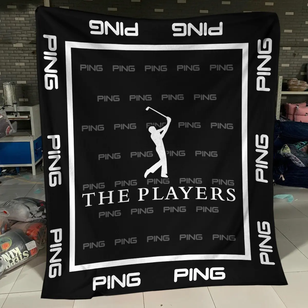 The Players Championship Tournament Ping Brand Exclusive Logo All Over Prints BLTPS221024A01PIBLK - Blanket