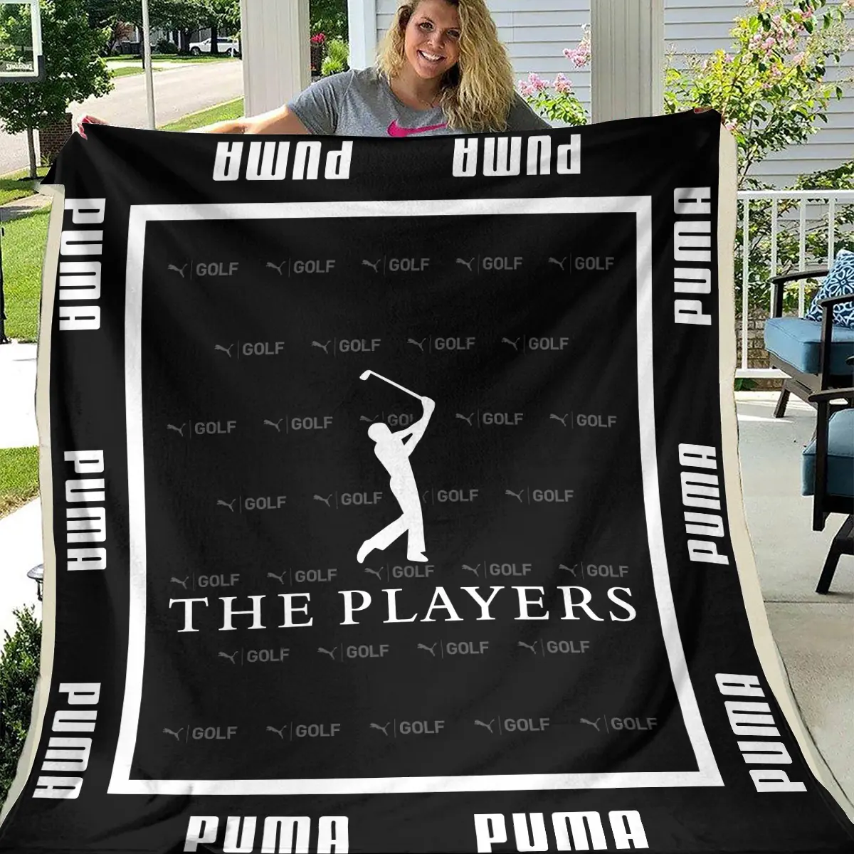 The Players Championship Tournament PUMA Golf Brand Exclusive Logo All Over Prints BLTPS221024A01PUMBLK - Blanket