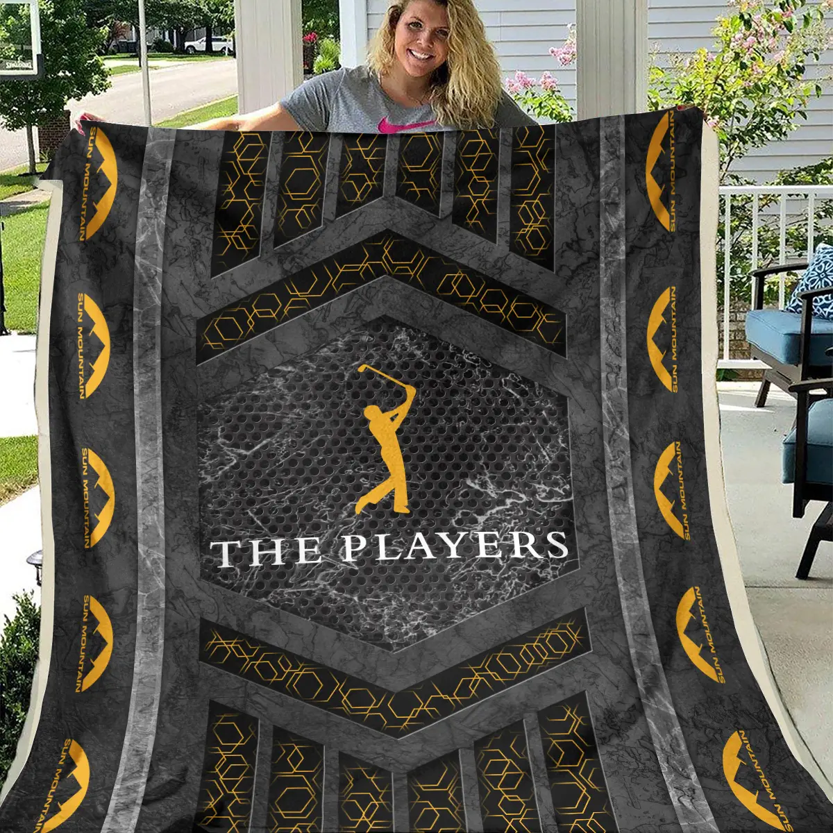 The Players Championship Tournament Sun Mountain Brand Exclusive Logo All Over Prints BLTPS231024A01SMBLK - Blanket