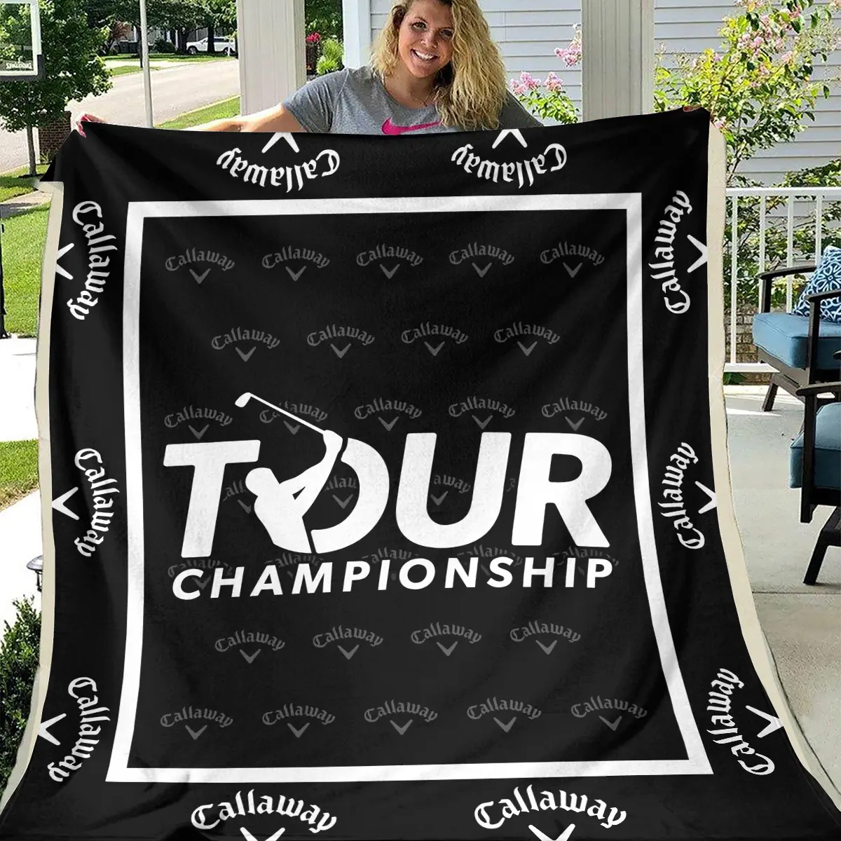 TOUR Championship Tournament Callaway Brand Exclusive Logo All Over Prints BLTC221024A01CLWBLK - Blanket