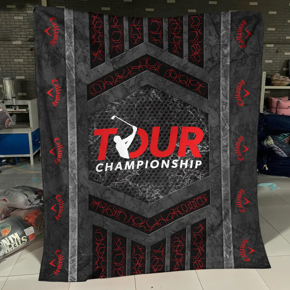 TOUR Championship Tournament Callaway Brand Exclusive Logo All Over Prints BLTC231024A01CLWBLK - Blanket