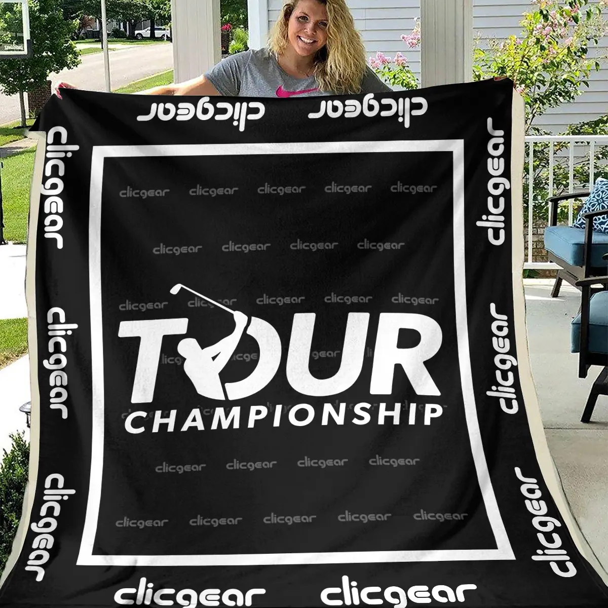 TOUR Championship Tournament Clicgear Brand Exclusive Logo All Over Prints BLTC221024A01CLIBLK - Blanket